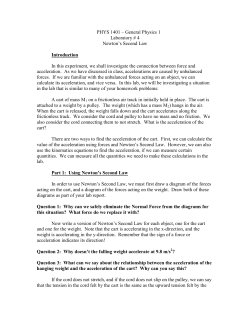 Lab #4: Newton`s Second Law