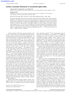 Carbon nanotube filaments in household light bulbs