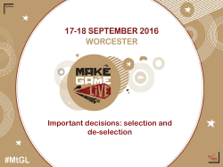Important decisions: selection and de-selection