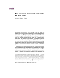 Time-Inconsistent Preferences in Adam Smith and David Hume