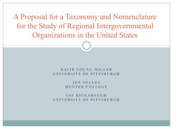 A Proposal for a Taxonomy and Nomenclature for the Study of