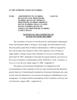 IN THE SUPREME COURT OF FLORIDA IN RE: AMENDMENTS TO