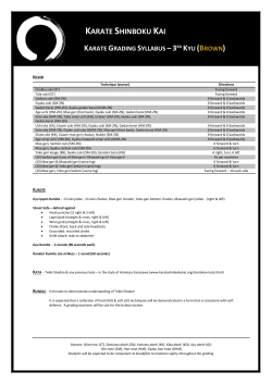 3rd Kyu Syllabus - BROWN BELT