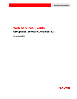 GroupWise SDK: Web Services Events