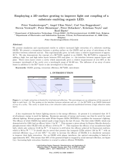 Employing a 2D surface grating to improve light out coupling of a