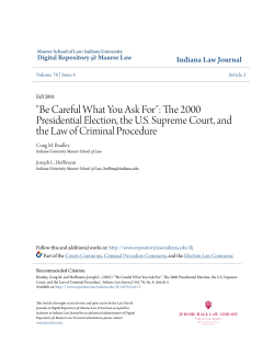 "Be Careful What You Ask For": The 2000 Presidential Election, the