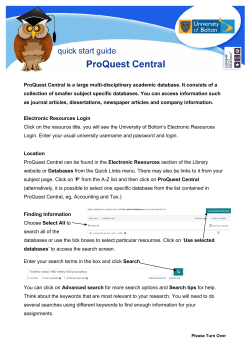 Quick start guide to Proquest Central