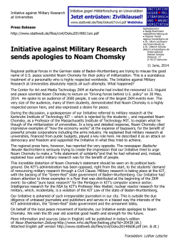 Initiative against Military Research sends apologies to
