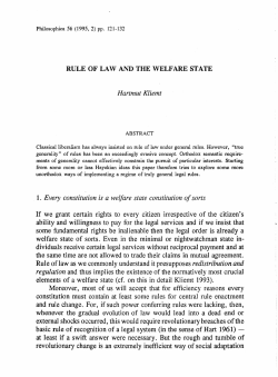 Rule of Law and the Welface State