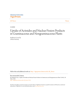 Uptake of Actinides and Nuclear Fission Products in