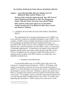 planning with electing small business trusts