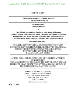 CASE NO. 10-6273 IN THE UNITED STATES COURT OF