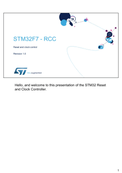 Hello, and welcome to this presentation of the STM32 Reset and