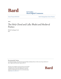 The Holy Ghoul and Lalla: Bhakti and Medieval Poetics