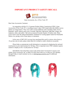 Product Recall - Gena Accessories