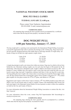 DOG WEIGHT PULL 6:00 pm Saturday, January 17, 2015