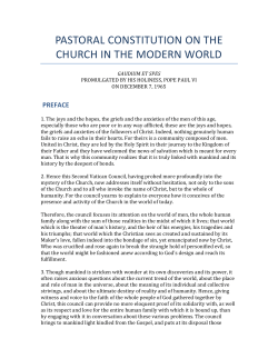 pastoral constitution on the church in the modern world