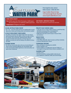 Cape Codder Resort Water Park Fact Sheet