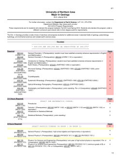 University of Northern Iowa Major in Geology