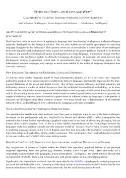 splits and trees &ndash; or waves and webs?