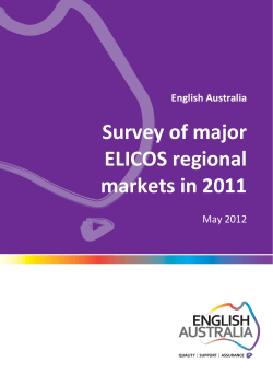 Survey of major ELICOS regional markets in 2011