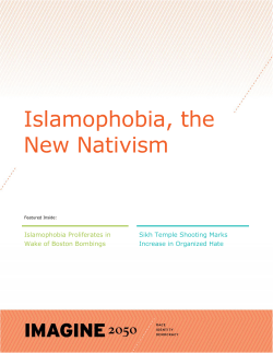 Islamophobia, the New Nativism