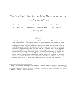 The China Shock: Learning from Labor Market