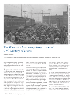 The Wages of a Mercenary Army: Issues of Civil