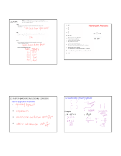 1-2 Order of Operations and Evaluating Expressions What are some
