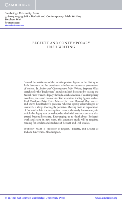 beckett and contemporary irish writing - Assets