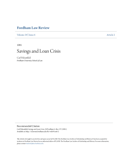 Savings and Loan Crisis - FLASH: The Fordham Law Archive of