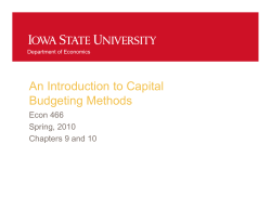 Introduction to Capital Budgeting - Iowa State University Department