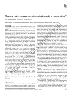 Effects of calcium supplementation on body weight: a meta