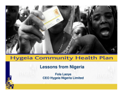 Lessons from Nigeria - Health Insurance Fund