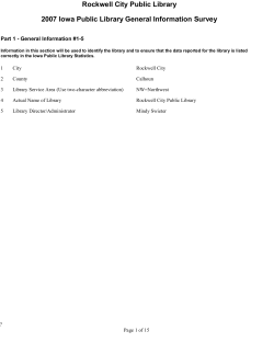 FY2007 - Rockwell City Public Library
