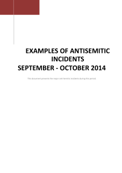 EXAMPLES OF ANTISEMITIC INCIDENTS SEPTEMBER