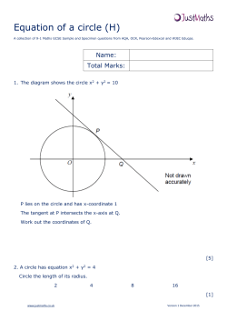 Equation of a circle (H)