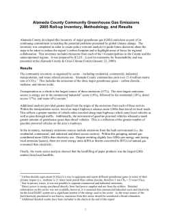 Alameda County Community Greenhouse Gas Emissions 2005 Roll
