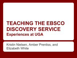 TEACHING THE EBSCO DISCOVERY SERVICE