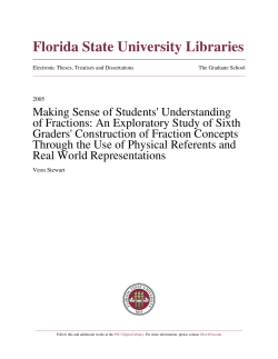 Making Sense of Students` Understanding of Fractions