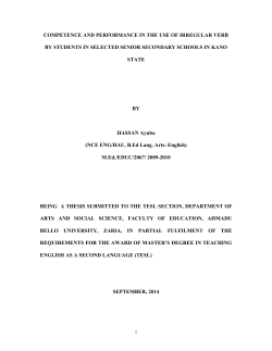 competence and performance in the use of irregular verb by