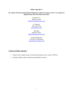 1 Online Appendix to Do Analyst Stock Recommendations
