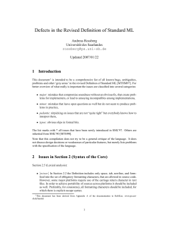 Defects in the Revised Definition of Standard ML