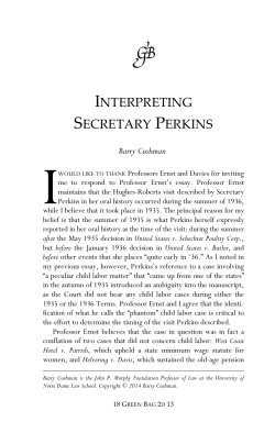 Interpreting Secretary Perkins