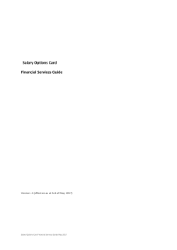 Salary Options Card Financial Services Guide