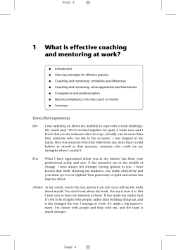 1 What is effective coaching and mentoring at work?