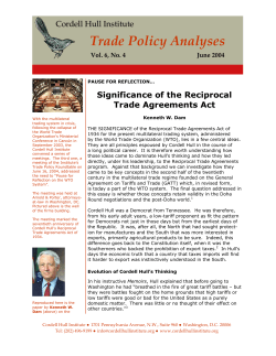 Trade Policy Analyses - Cordell Hull Institute