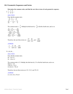 10-3 Geometric Sequences and Series
