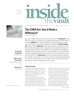 The CARD Act: Has It Made a Difference?