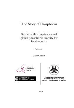 The Story of Phosphorus: Sustainability implications of global